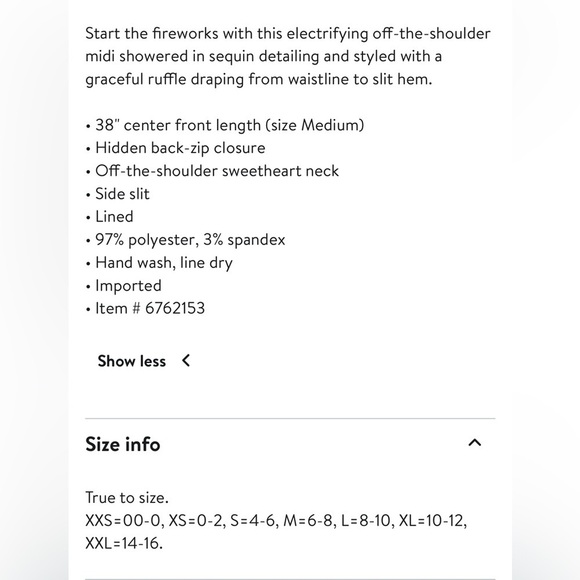 Dress The Population | Alani Off-the-Shoulder Sequin Midi Dress | Size XXL - Picture 10 of 10